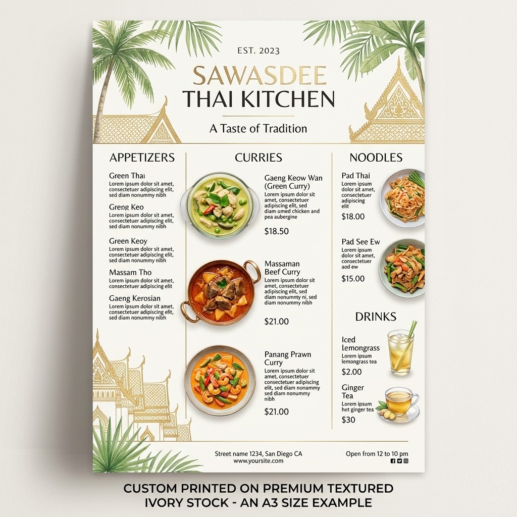 Menu A3 Size (Large)