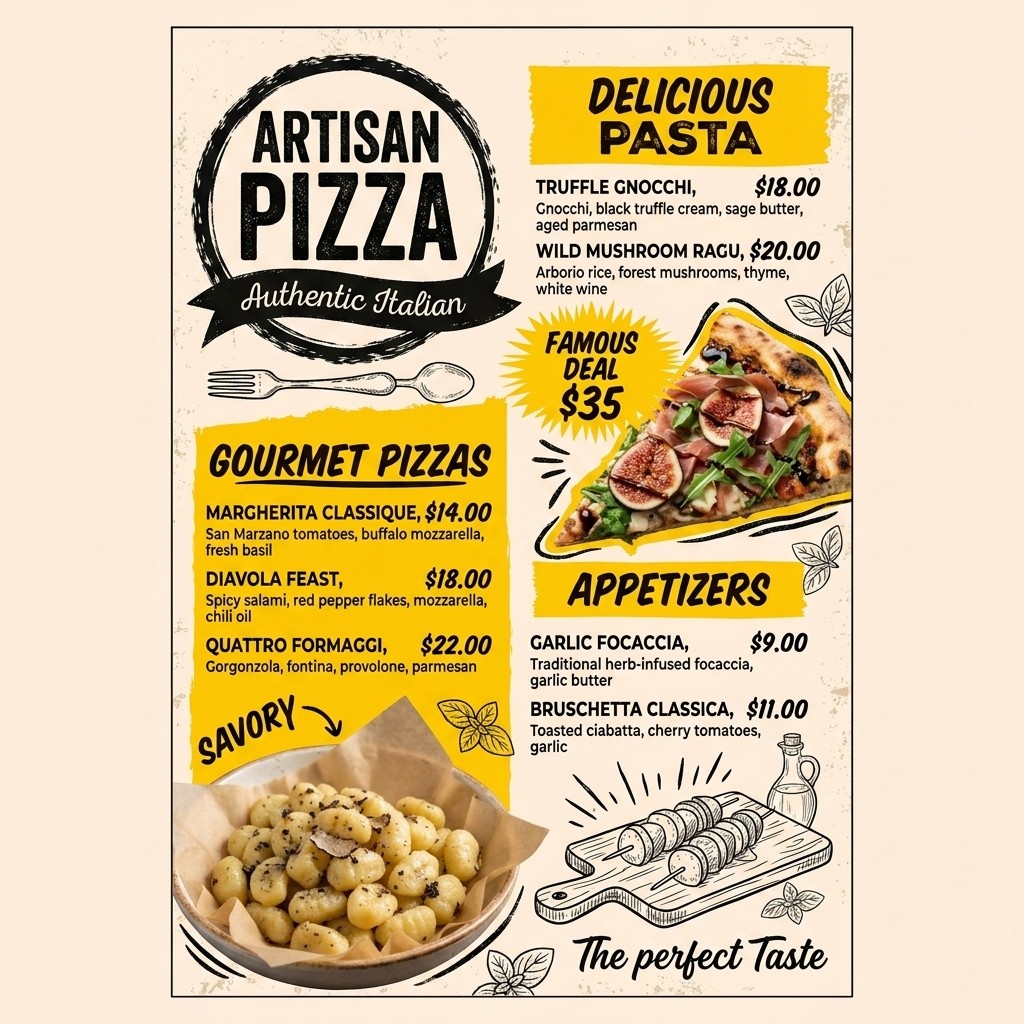 Menu A4 Size (Medium)